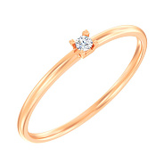 Золотое помолвочное кольцо с одним фианитом (арт. 140894)