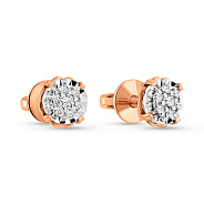 Золотые серьги пусеты с бриллиантами (арт. Т011744010)