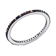 Серебряное кольцо с альпинитами и фианитами (арт. 7501/6519ацв)